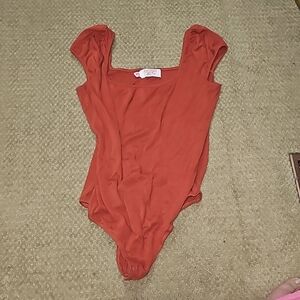 Slightly Off The Shoulder burnt orange Bodysuit Southern Fried Charm 3X